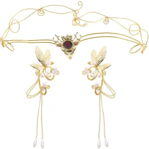 1 Set Ear Cuff for Women Non Piercing Creative Earrings with Crown Design Stylish Tassel Earrings for Weddings Birthdays and Special Occasions