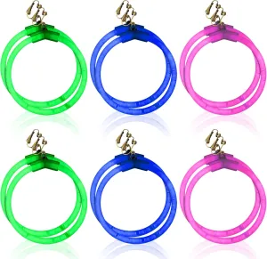 12 Packs Glow Hoop Earrings Sticks Glow in the Dark Party Supplies Halloween Party Decorations Neon Earrings in Assorted Colors 70s 80s Halloween Costume Accessories Rave Parties Concerts