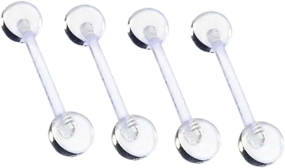 12pcs Clear Barbell Tongue Rings Retainer Jewelry for Body Piercing Versatile for Cartilage Lip and present for Parties and Ceremonies