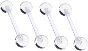 12pcs Clear Barbell Tongue Rings Retainer Jewelry for Body Piercing Versatile for Cartilage Lip and present for Parties and Ceremonies