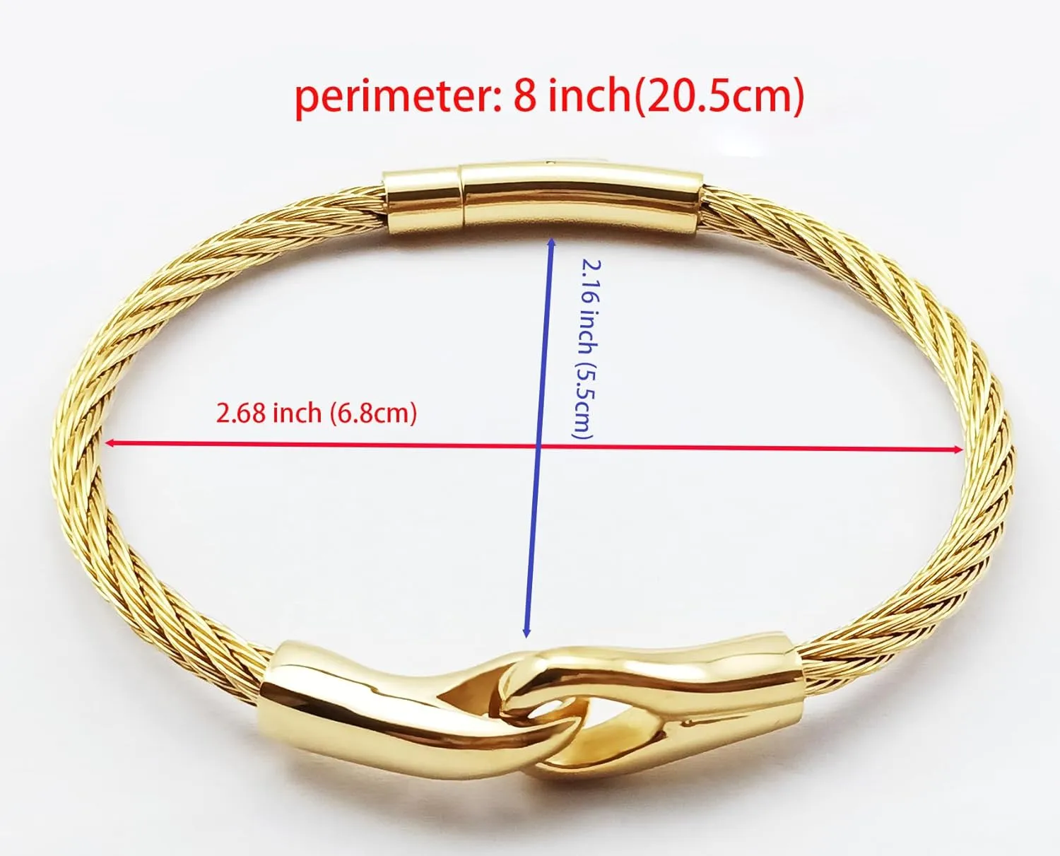14K Gold Bracelets for Men Gold Plated Bracelets for Men Stainless Steel Bracelets Charm Cable Twist Bracelet for Men Buckle Bangle Bracelet for Men Gift for Men