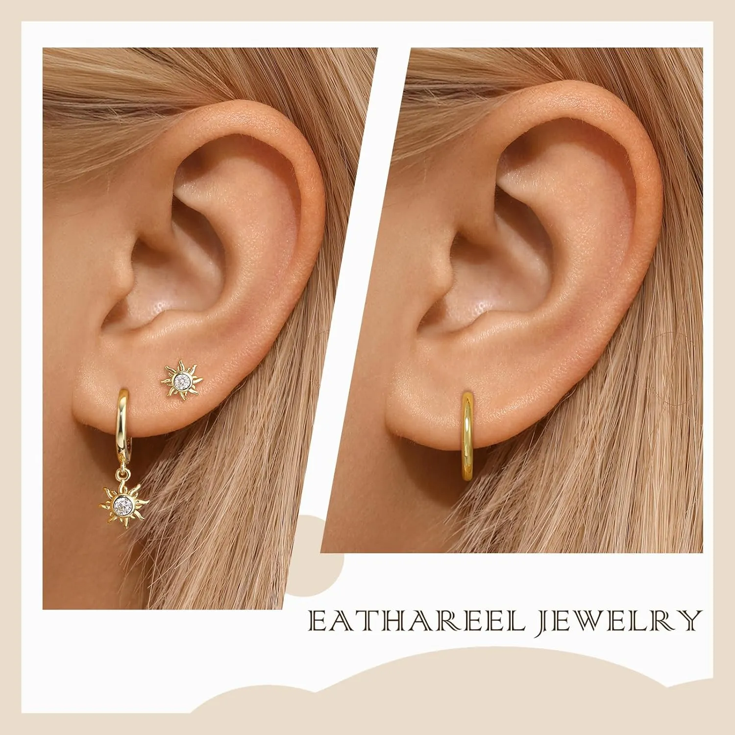 14K Gold Earring Sets for Women, Cute Earrings Dangle for Women Trendy 2024, Dainty Earring Stacks for Women, Hypoallergenic Earring Jewelry Silver & Gold