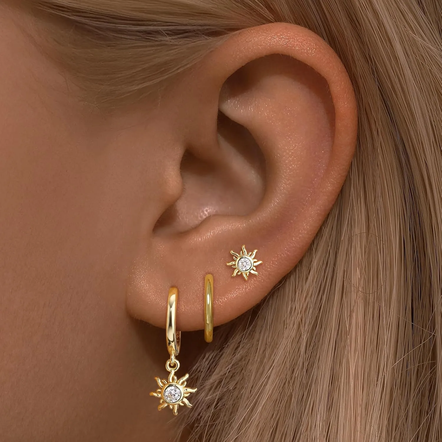 14K Gold Earring Sets for Women, Cute Earrings Dangle for Women Trendy 2024, Dainty Earring Stacks for Women, Hypoallergenic Earring Jewelry Silver & Gold