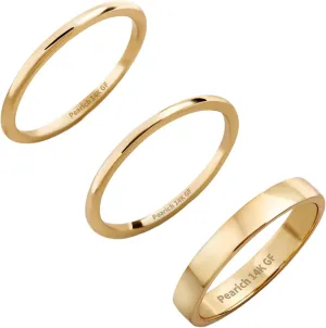 14K Gold Filled Rings Band Rings for Women Thin Gold Ring Plain Statement Band Ring Comfort Fit Size 5 to 10