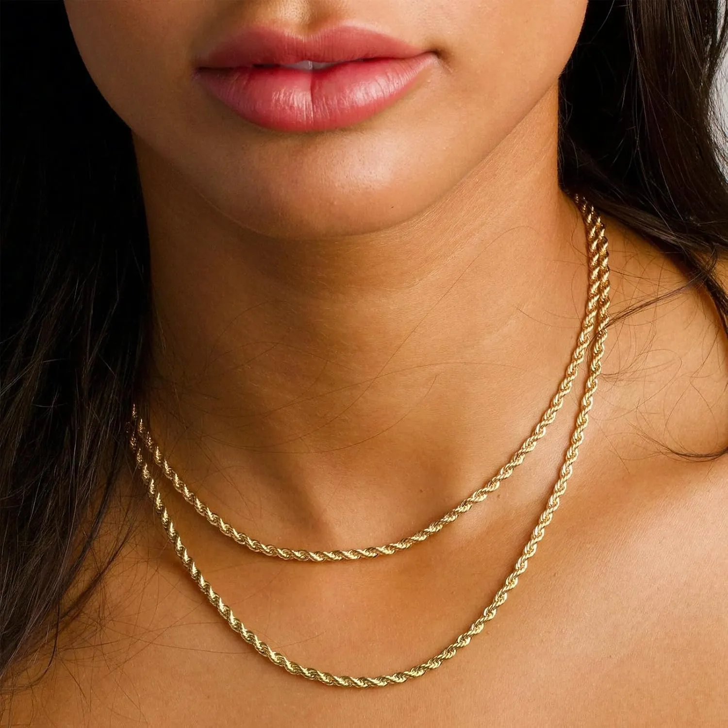 14K Gold Herringbone Necklaces for Women,Layered Dainty Silver Stack Snake Parperclip Rope Cuban Chain Necklaces for Womens,Thin Stack Trendy Choker Jewelry Sets for Women Gifts
