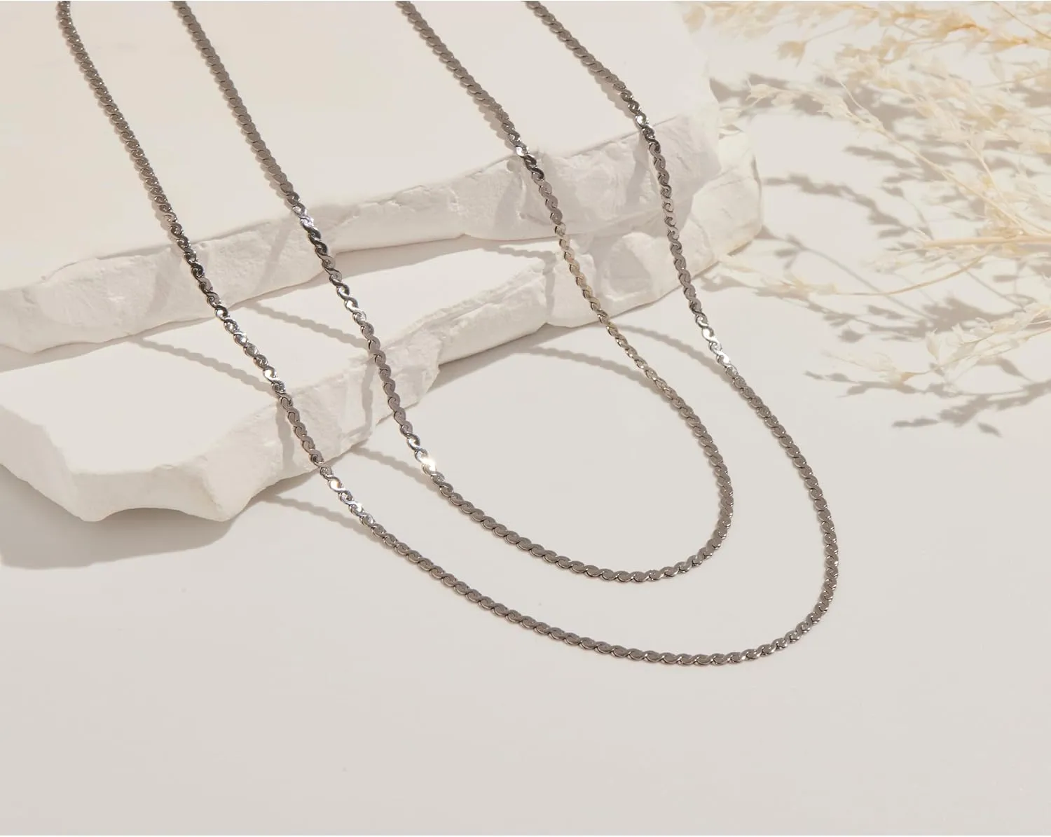 14K Gold Herringbone Necklaces for Women,Layered Dainty Silver Stack Snake Parperclip Rope Cuban Chain Necklaces for Womens,Thin Stack Trendy Choker Jewelry Sets for Women Gifts