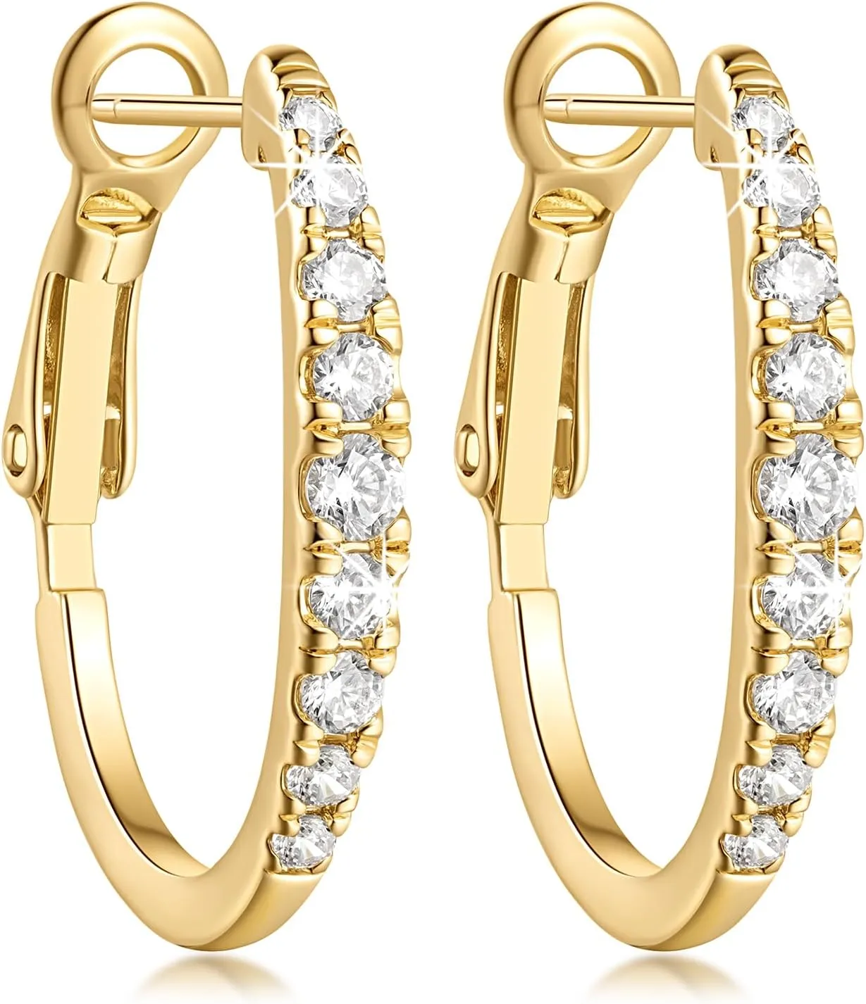 14K Gold Hoop Earrings Cubic Zirconia big Womens Earrings large Hoop Earring Small Gold Jewelry for Women Earring 16MM / 25MM