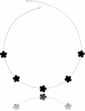 14K Gold Plated Four Leaf Clover Pendant Dot Necklace for Women Lucky Flower Jewelry