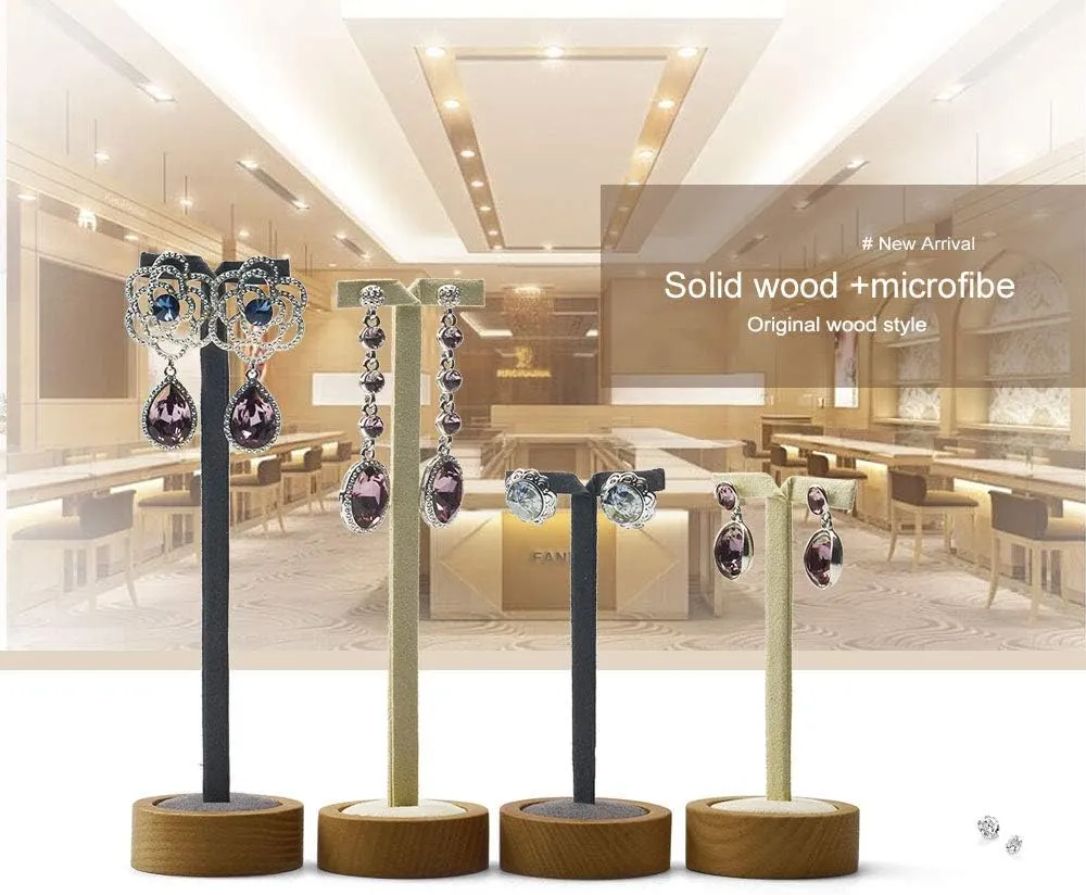 2 Pcs Earrings Display Stands Solid Wood Display Stand Earrings Jewelry Display Photograph (WSM02302)
