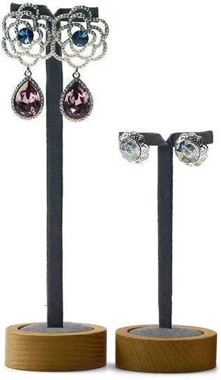 2 Pcs Earrings Display Stands Solid Wood Display Stand Earrings Jewelry Display Photograph (WSM02302)