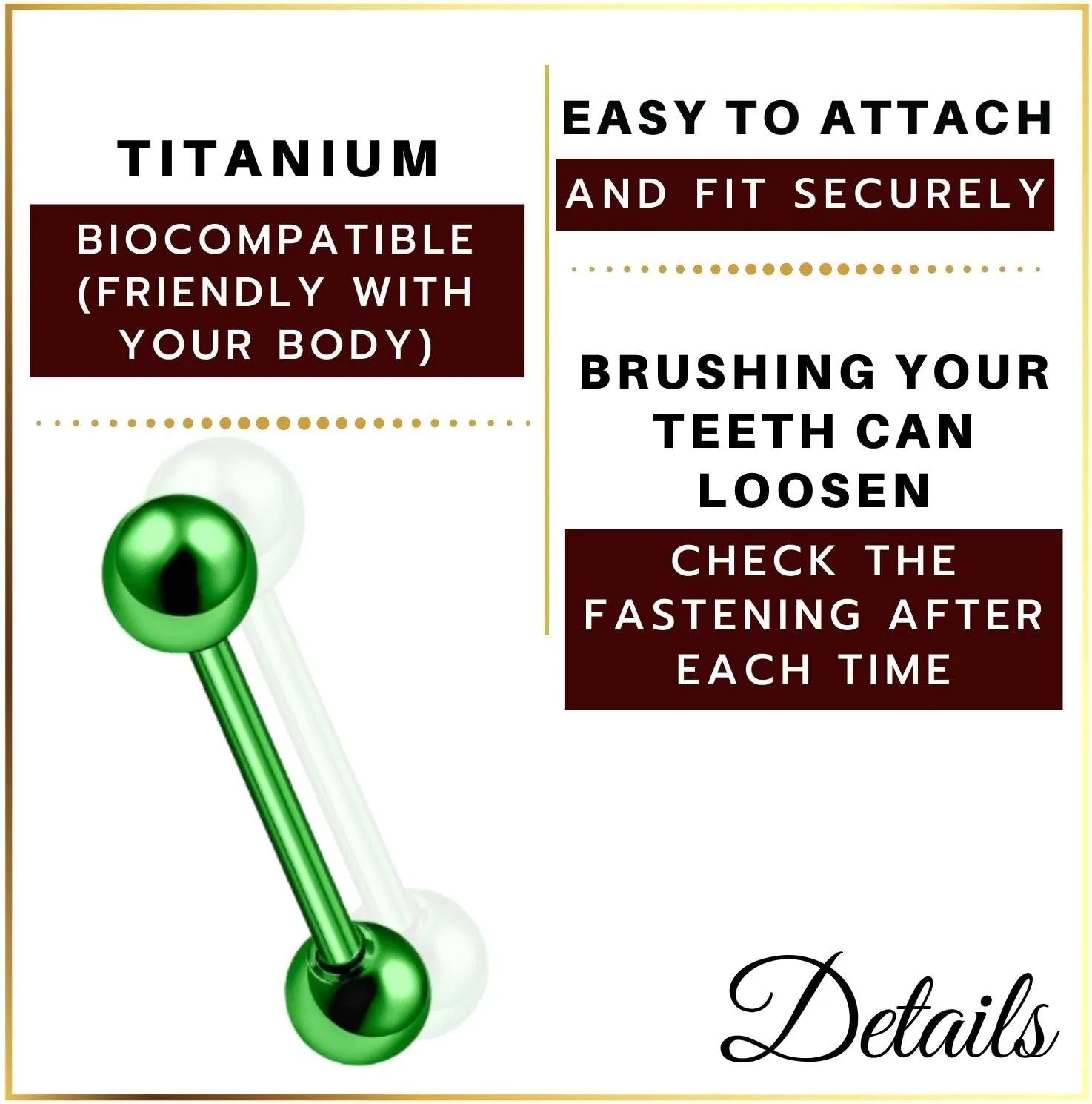 2Pcs Anodized Titanium G23 14g tongue piercing jewelry Piercing Jewelry 5mm Ball More Choices