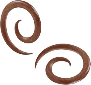 2PCS Flesh Sawo wood spiral coil taper Ear Taper Earring Piercing Stretching Gauge Piercing Jewellery Choose Sizes