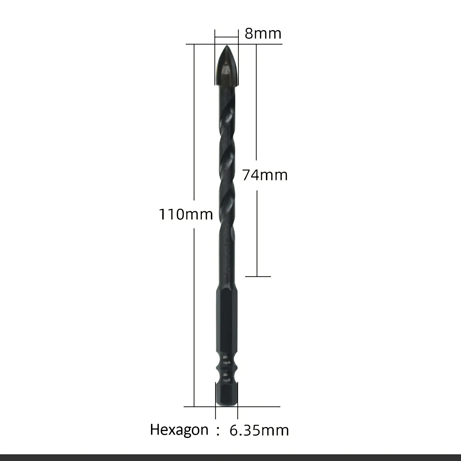 4PCS Drill Set | Hex Tile Drill Bit | Glass Ceramic Bric | Hex Shank Cross Spear Head