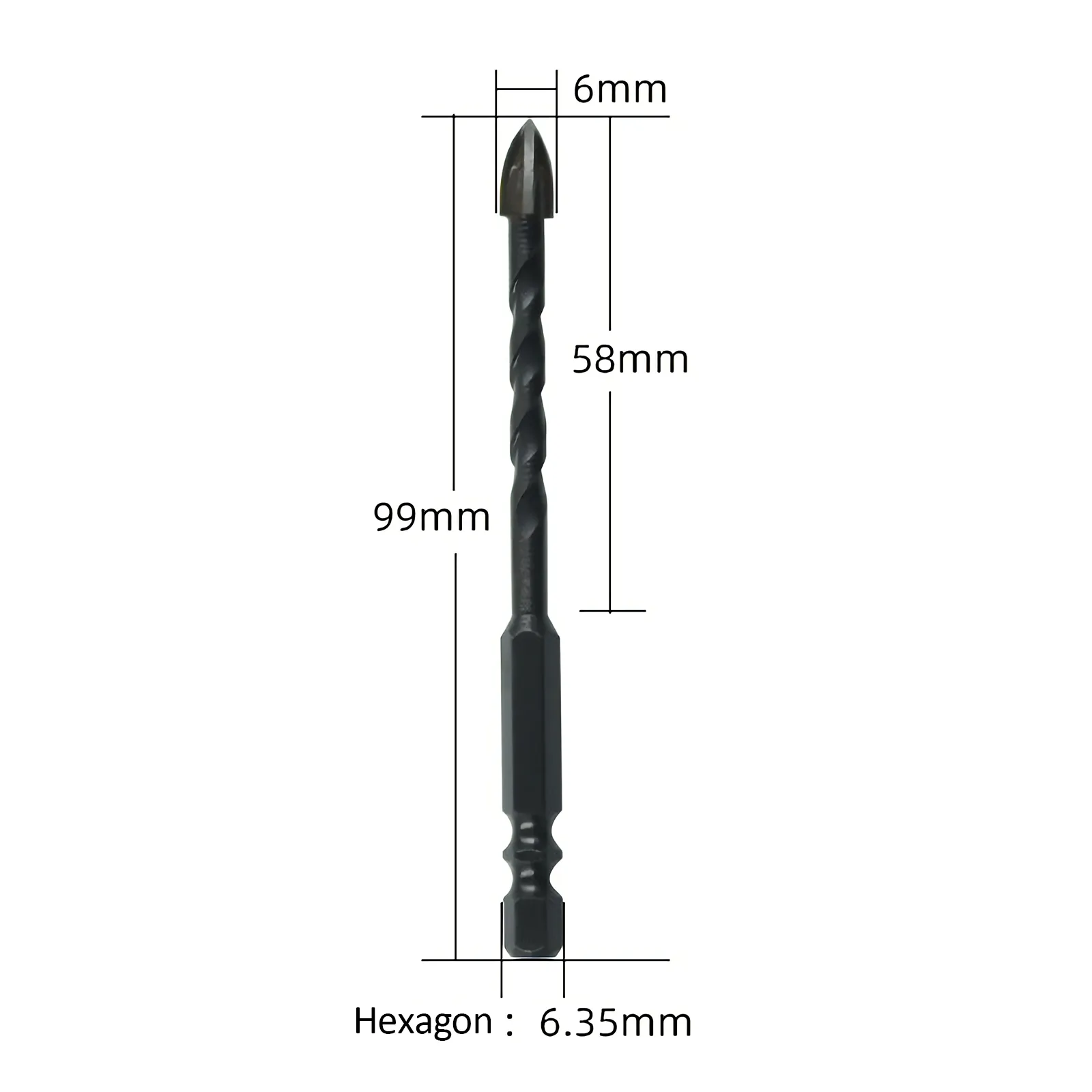4PCS Drill Set | Hex Tile Drill Bit | Glass Ceramic Bric | Hex Shank Cross Spear Head