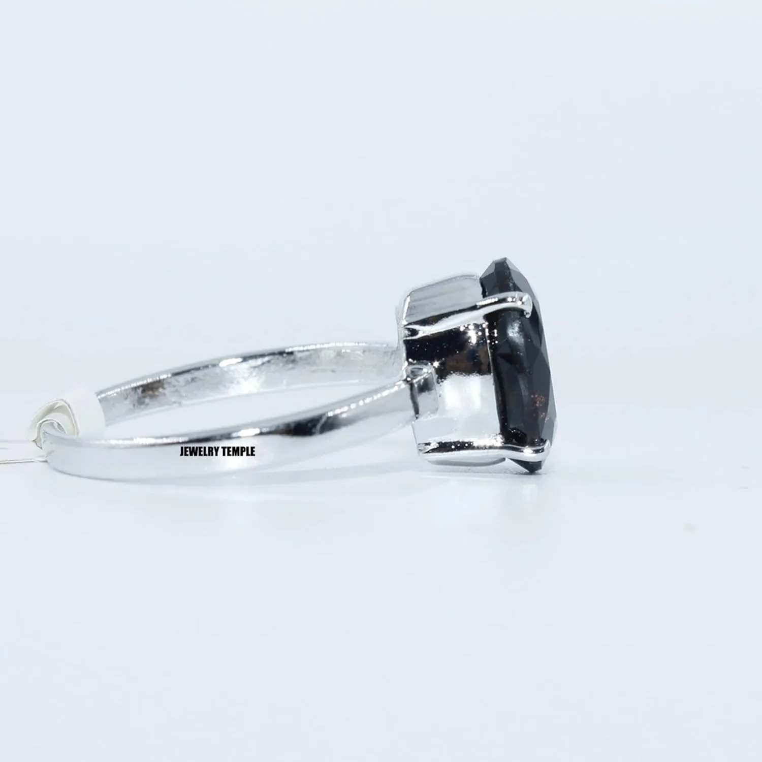 925 Silver Solitaire rings Smoky Quartz Gemstone 8x10 mm