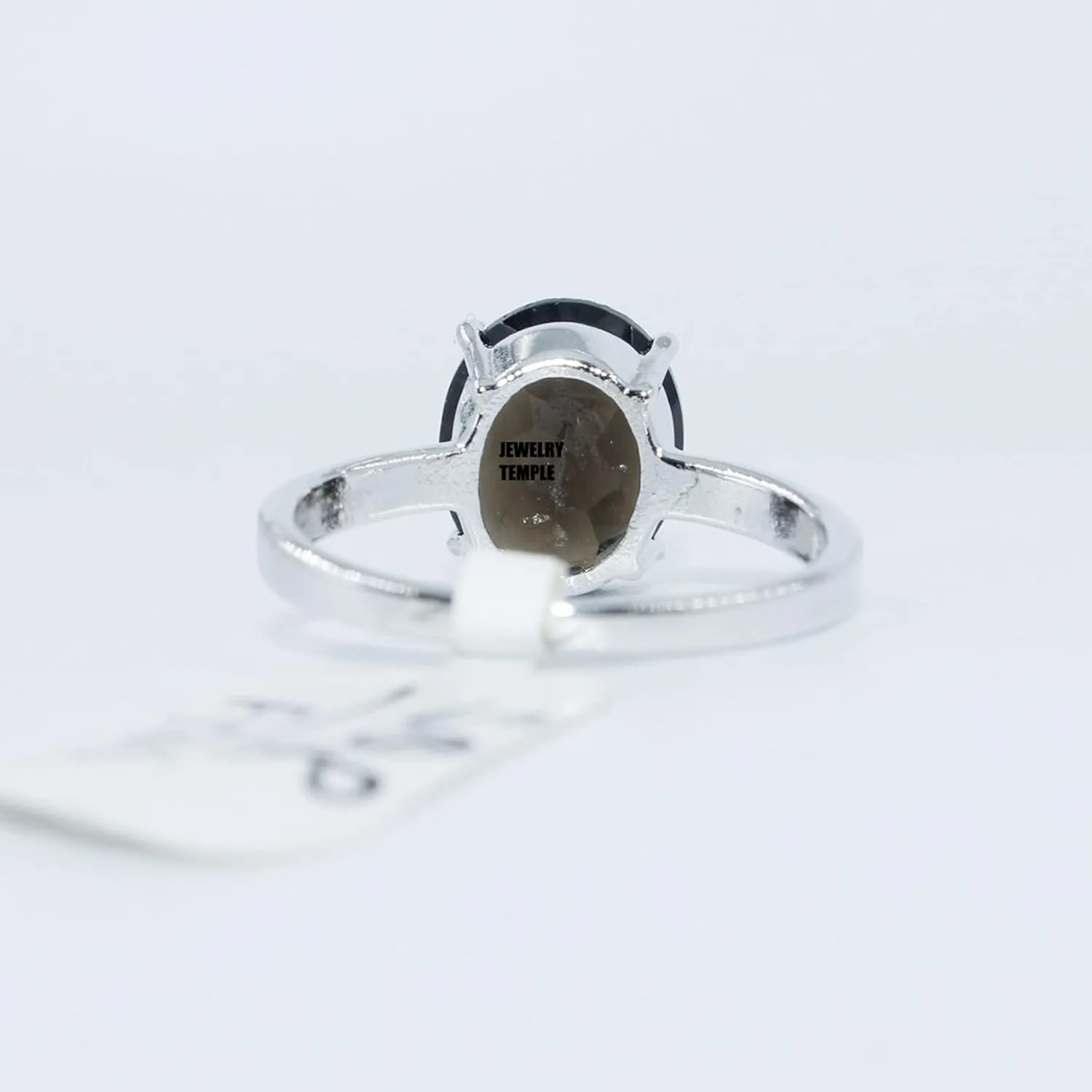 925 Silver Solitaire rings Smoky Quartz Gemstone 8x10 mm