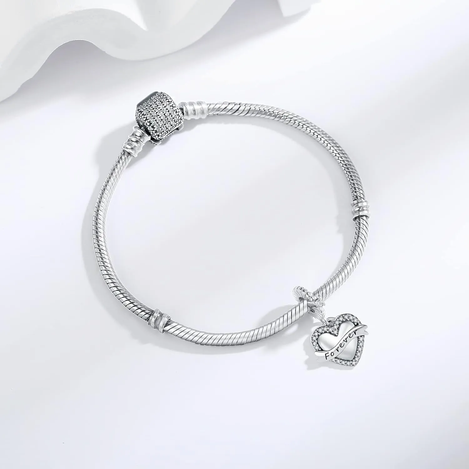 925 Sterling Silver Charms Fit Pandora Charms Bracelet I Love You to The Moon and Back Fit Wife Mom Christmas Birthday Gift