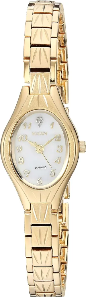 Accutime Elgin Women's EG9759 Analog Display Analog Quartz Gold Watch