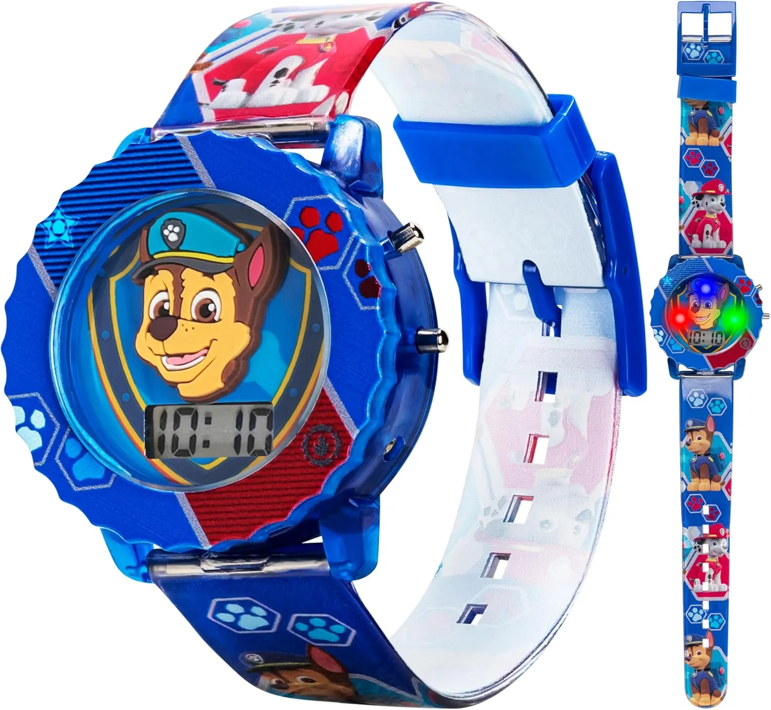 Accutime Paw Patrol Kids' Digital Watch with Blue Case, Comfortable Blue Strap, Easy to Buckle - Official 3D Character on the Dial, Safe for Children - Model: PAW4015