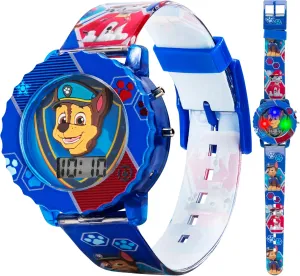 Accutime Paw Patrol Kids' Digital Watch with Blue Case, Comfortable Blue Strap, Easy to Buckle - Official 3D Character on the Dial, Safe for Children - Model: PAW4015