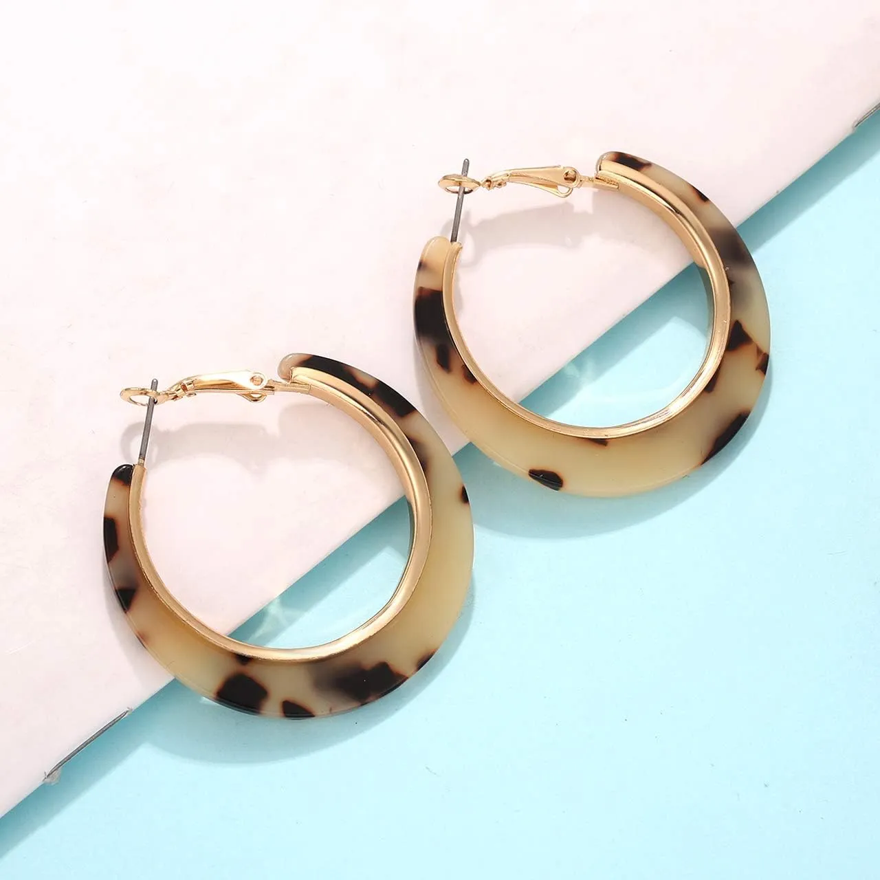 Acrylic Hoop Earrings for Women Resin Floral Earring Spring Summer Earrings Beach Jewelry Statement Fashion Accessories