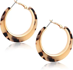 Acrylic Hoop Earrings for Women Resin Floral Earring Spring Summer Earrings Beach Jewelry Statement Fashion Accessories