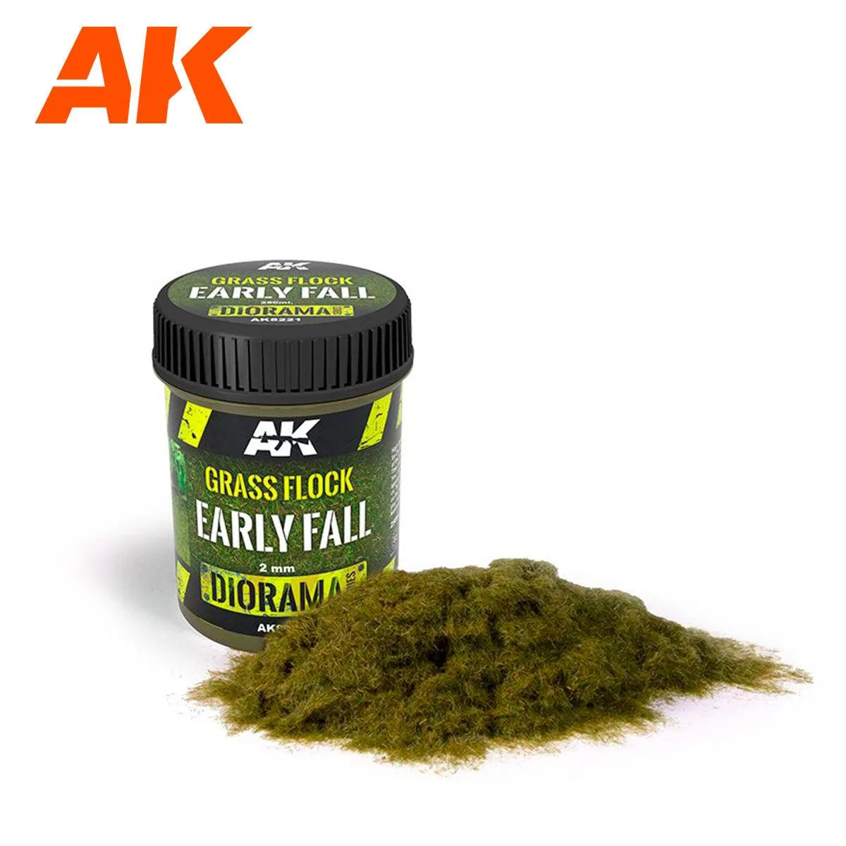 AK Interactive AK8221 Diorama Grass Flock 2mm Early Fall 250ml
