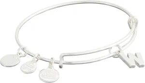 Alex and Ani Expandable Bangle for Women, Initials A to Z Letter Charms, Shiny Finish, 2 to 3.5 in