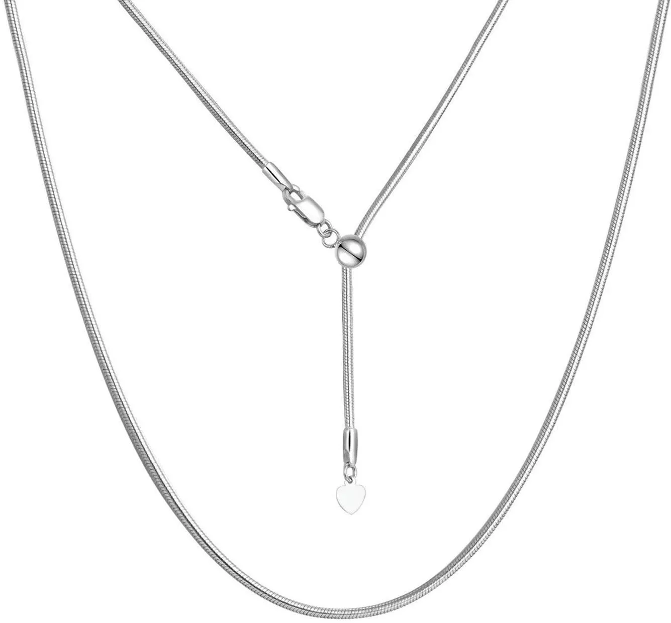 ARGENTO REALE Sterling Silver Adjustable Snake Chain Necklace | 1.5MM Bolo Necklace | Slider Necklace | Chain for Pendants