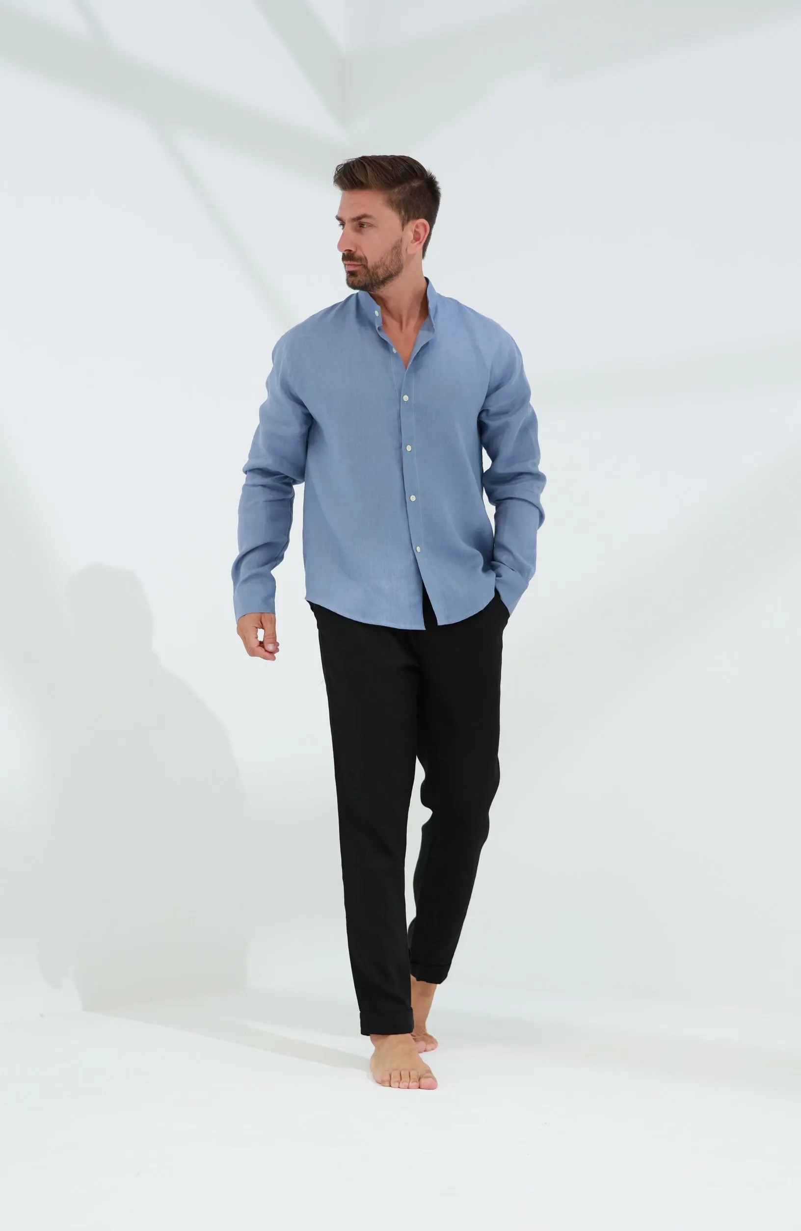 Armonia Men's Linen Shirt Blue
