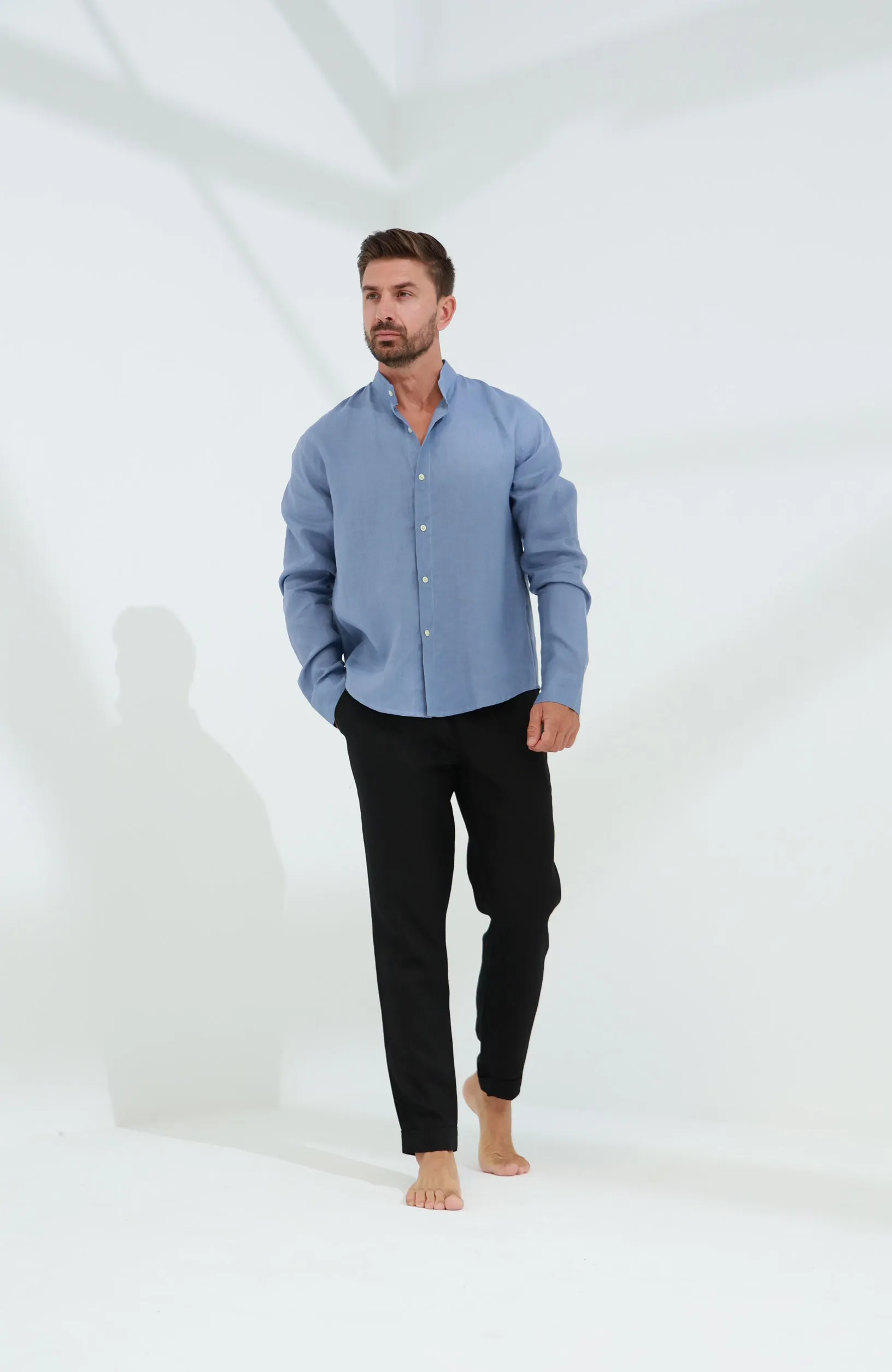 Armonia Men's Linen Shirt Blue