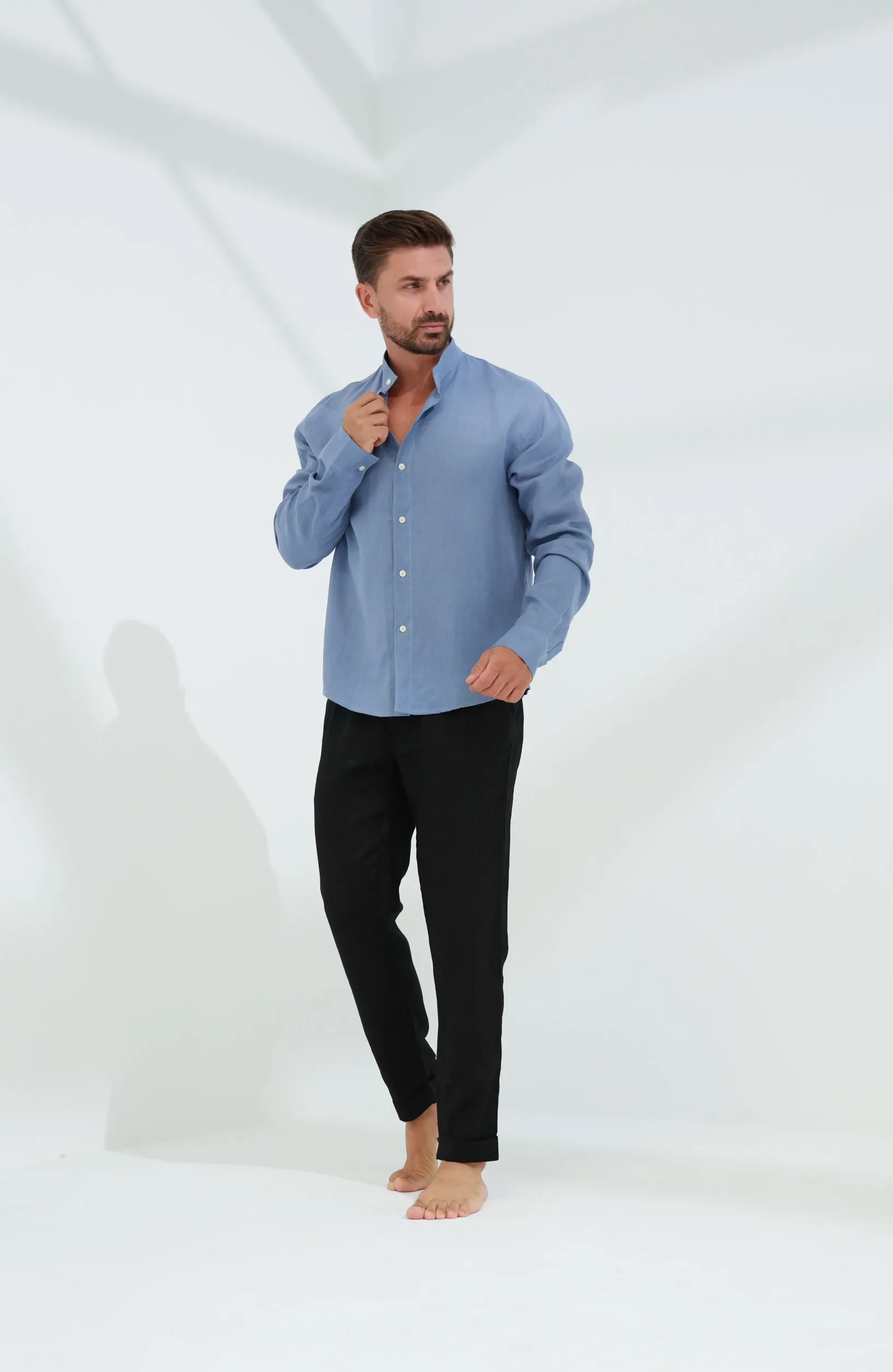 Armonia Men's Linen Shirt Blue
