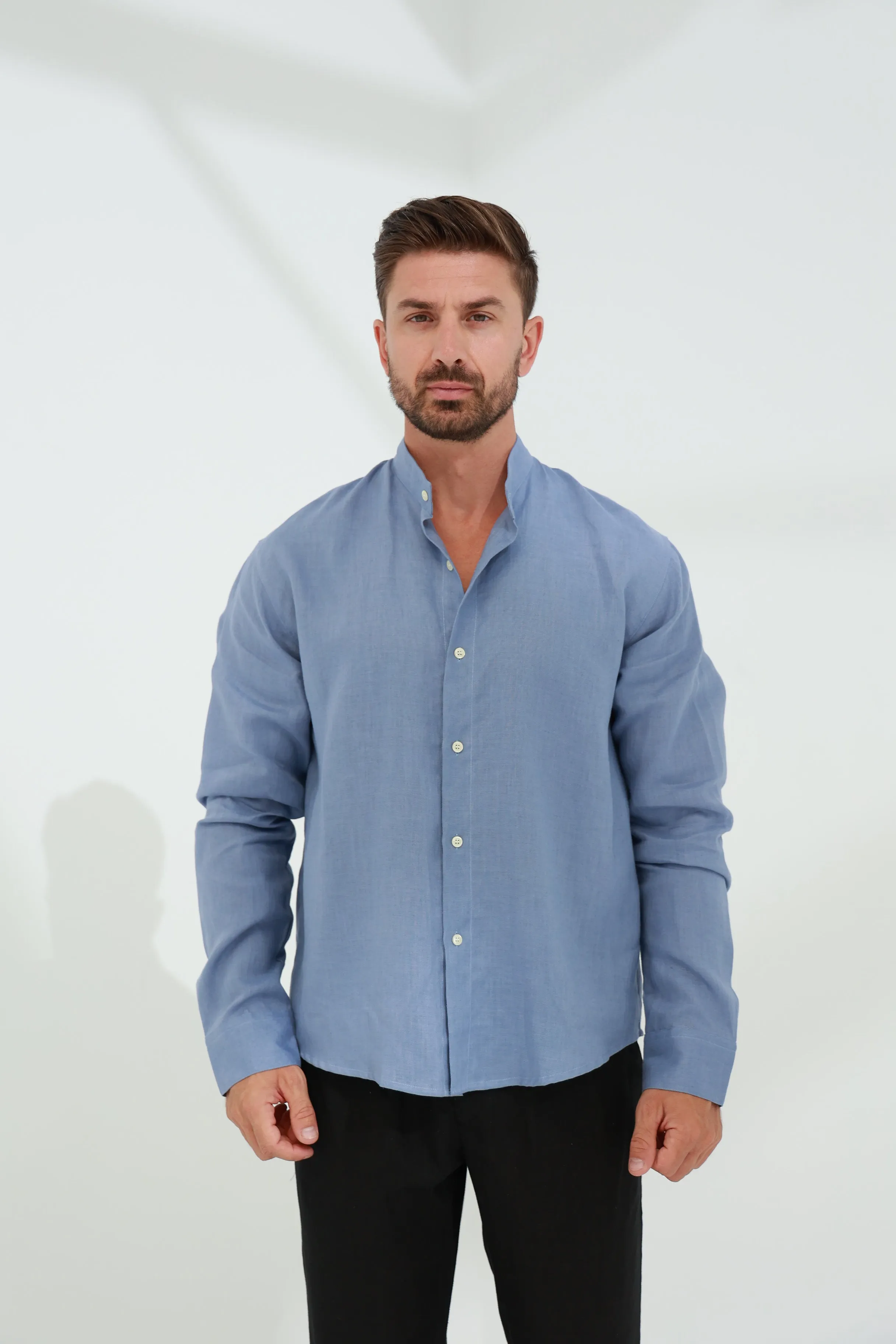 Armonia Men's Linen Shirt Blue