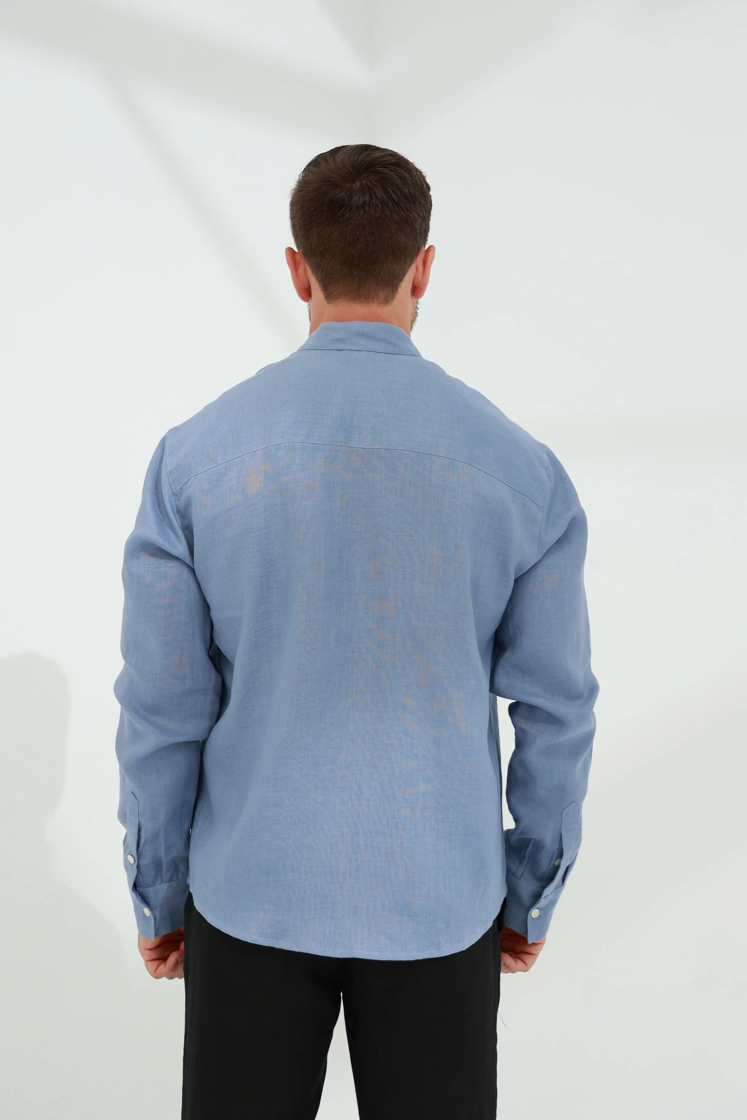 Armonia Men's Linen Shirt Blue