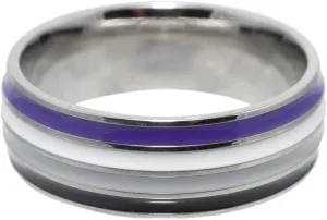 Asexual Pride Stainless Steel Comfort Fit 8 mm Ring