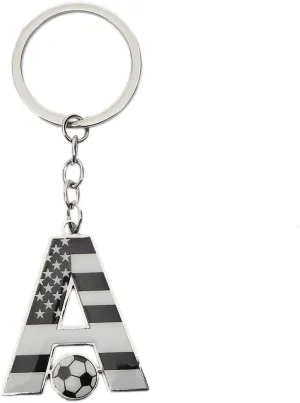 Bag Charms Initial A-Z Letter Keychain Bag Charm Soccer Keychain for Handbags Sports Bag