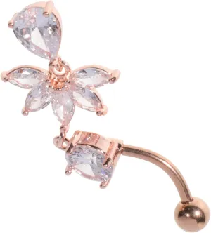 Belly Button Ring Comfortable Stainless Steel Jewelry Rhinestone Navel Ring for Fashion Statement
