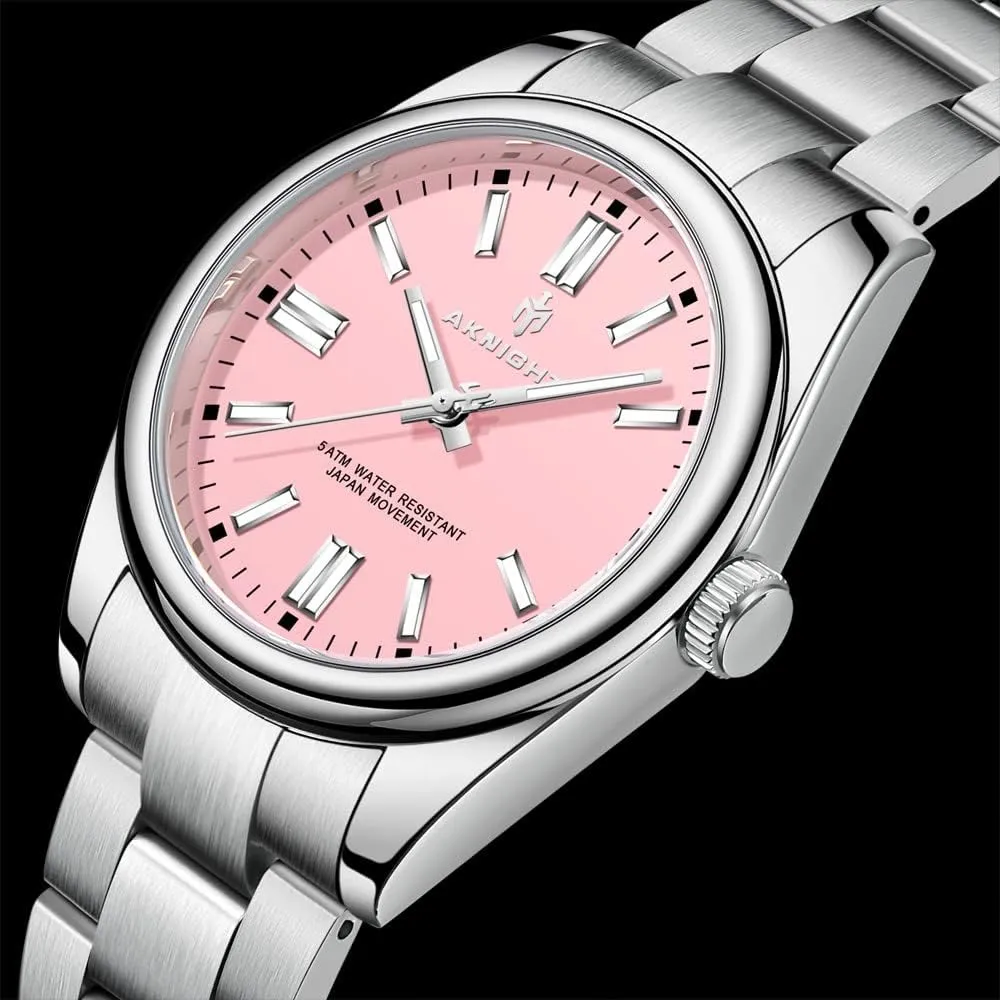 BENYAR AKNIGHT Mens Watch, Stylish Business Casual Stainless Steel Quartz Analog Wrist Watches for Men Women, Luminous Waterproof Date Gift