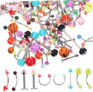 BESPORTBLE Stunning Jewelry Set 110pcs Mixed Kit for Navel Tongue Lip Rings for Parties Events