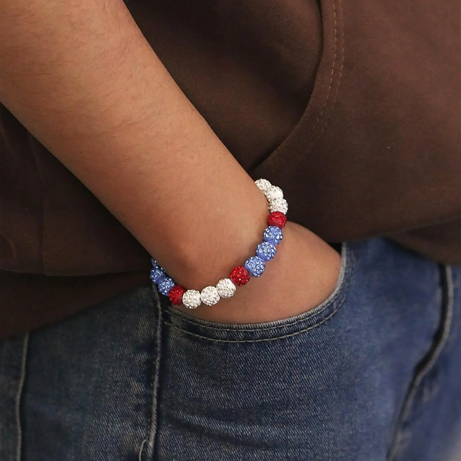 Bling Baseball Bracelet Ice Collection Bracelets for Competitive Athletes,Glitter Rhinestone Ball Bracelets for Men Inspired Sports Jewelry Accessory