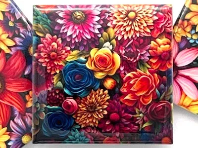 Blooming Flowers Ceramic Tiles 4.8 x 4.8 cm - Pattern 7 (HM)