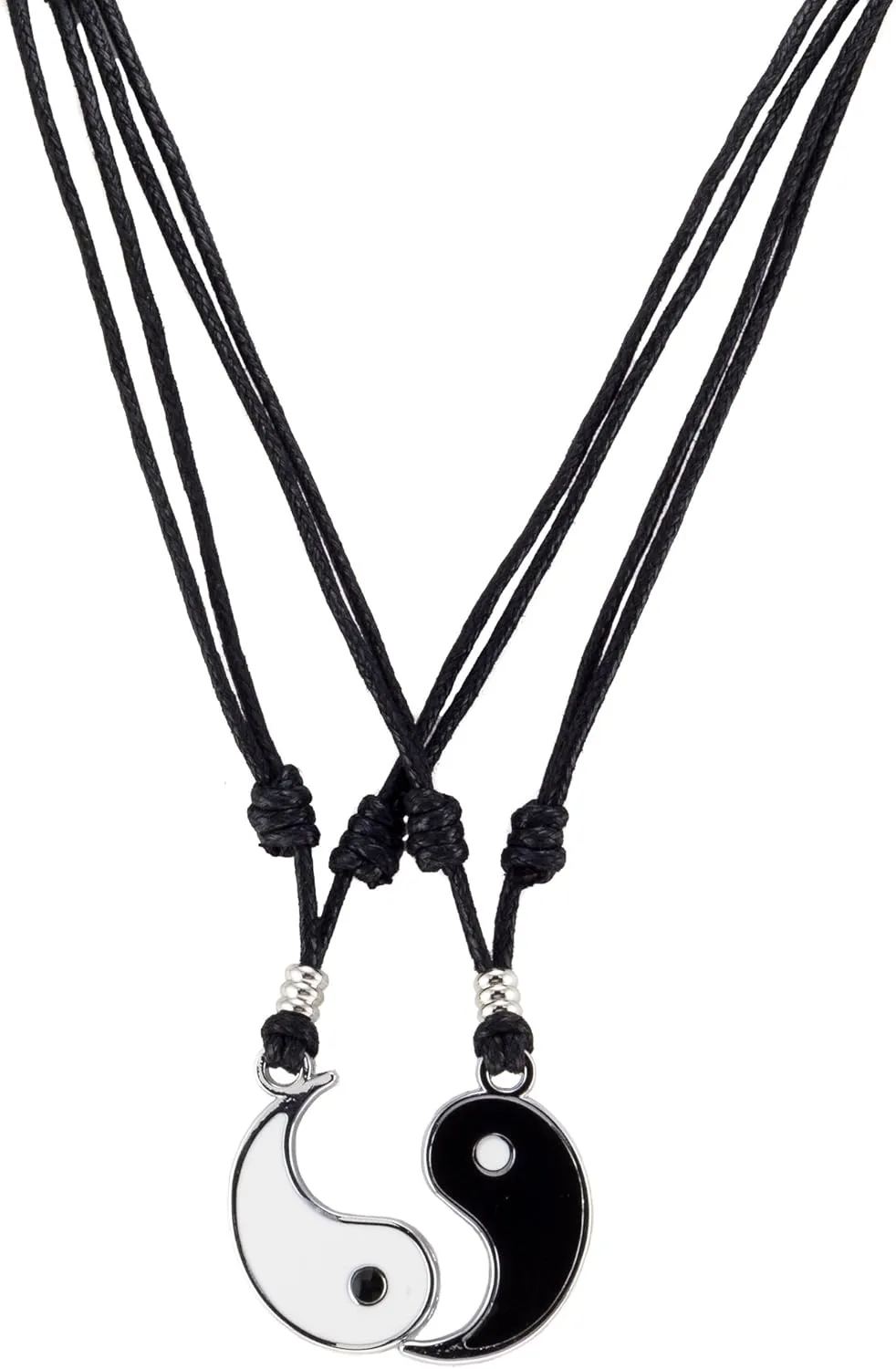 BlueRica Yin and Yang (Couple) Set on Adjustable Cord Necklaces