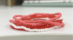 Bohemian Stackable Beaded Stretch Bracelets Elastic Seed Layered Stretch Bangle Bracelets Colorful Beach Surf Vaction Holiday Jewelry