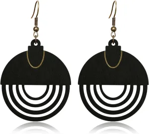 Bohemian Vintage Gold Alloy Circle Hollow Lightweight Hook Earrings Boho Retro Handmade Chandelier Disc Dangle Drop Earrings For Women Jewelry Gift