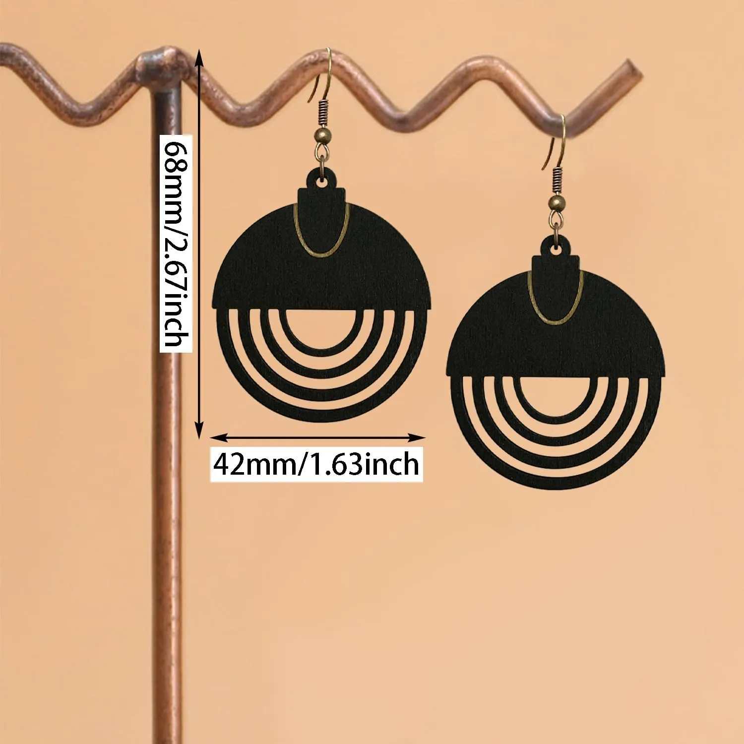 Bohemian Vintage Gold Alloy Circle Hollow Lightweight Hook Earrings Boho Retro Handmade Chandelier Disc Dangle Drop Earrings For Women Jewelry Gift