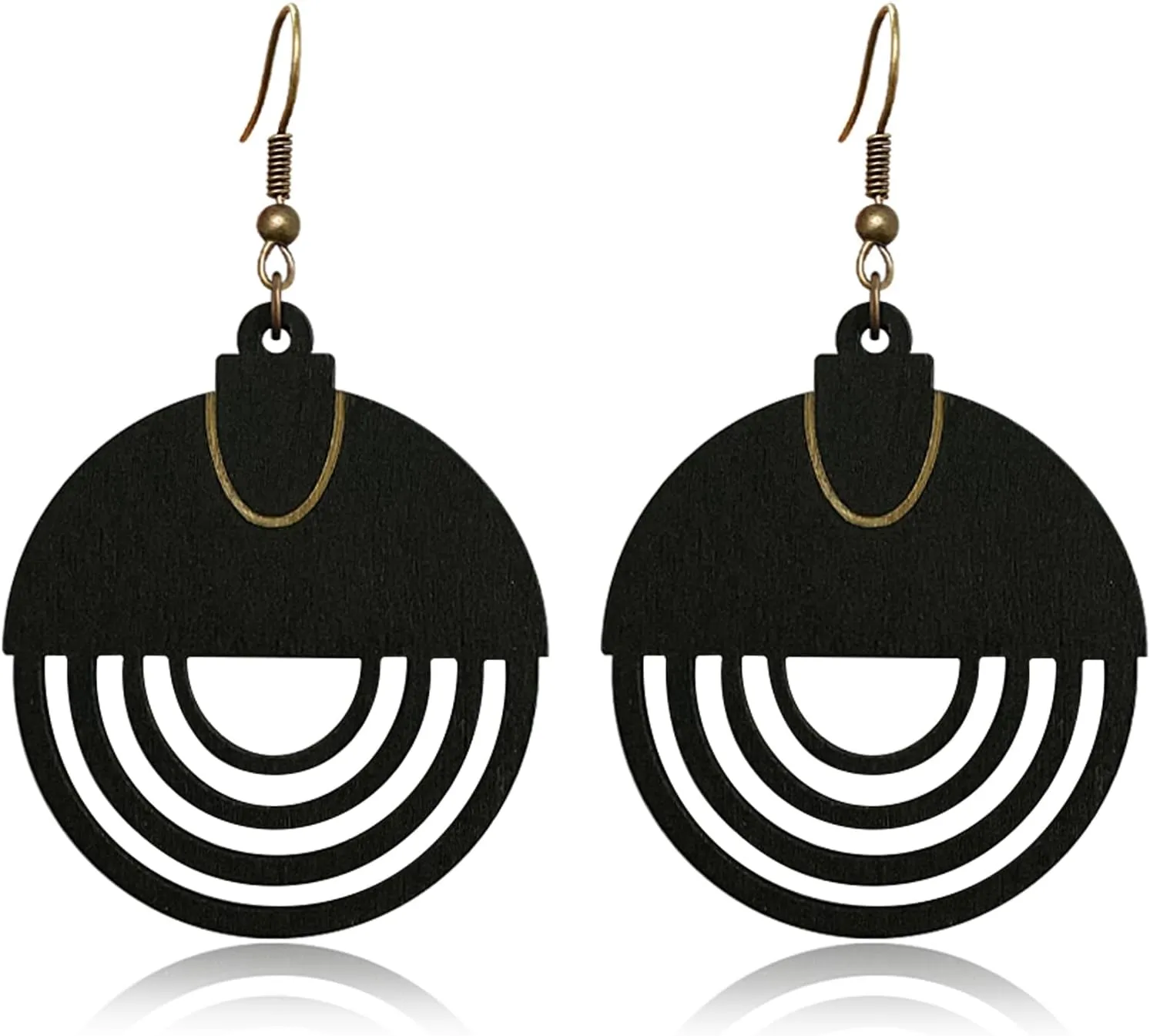 Bohemian Vintage Gold Alloy Circle Hollow Lightweight Hook Earrings Boho Retro Handmade Chandelier Disc Dangle Drop Earrings For Women Jewelry Gift
