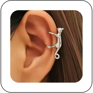 Boho Cat Ear Cuff Earrings Gold Cat Earrings Cute Cat Cuff Wrap Earrings Cat Cartilage Cuff Earrings Climbing Cat Crawler Cuff Earrings Animal No Piercing Earrings Jewelry for Women