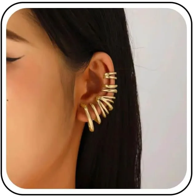 Boho Claw Ear Cuff Earrings Gold Claw Cuff Crawler Earrings Metal Claw Climber Cuff Earrings Vintage Claw Wrap Crawler Earrings Round Climber Wrap Earrings