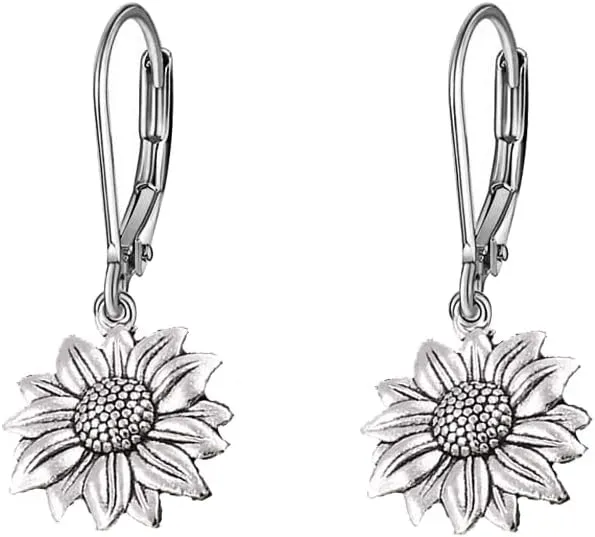 Boho Earrings Vintage Sunflower Dangle Earrings for Women Ethnic Sunflower Drop Earrings