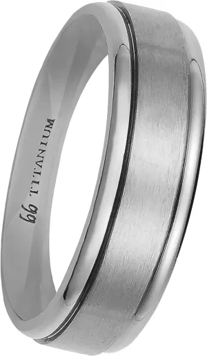 Boston Bay Diamonds Silver Titanium Unisex Comfort Fit Mens Wedding Band or Fashion Ring - 6mm & 7mm -Choice of Style